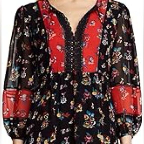 Rebecca Minkoff Women’s Floral Sheryl Maxi Dress in the Size Medium in Red/Black - Picture 9 of 16